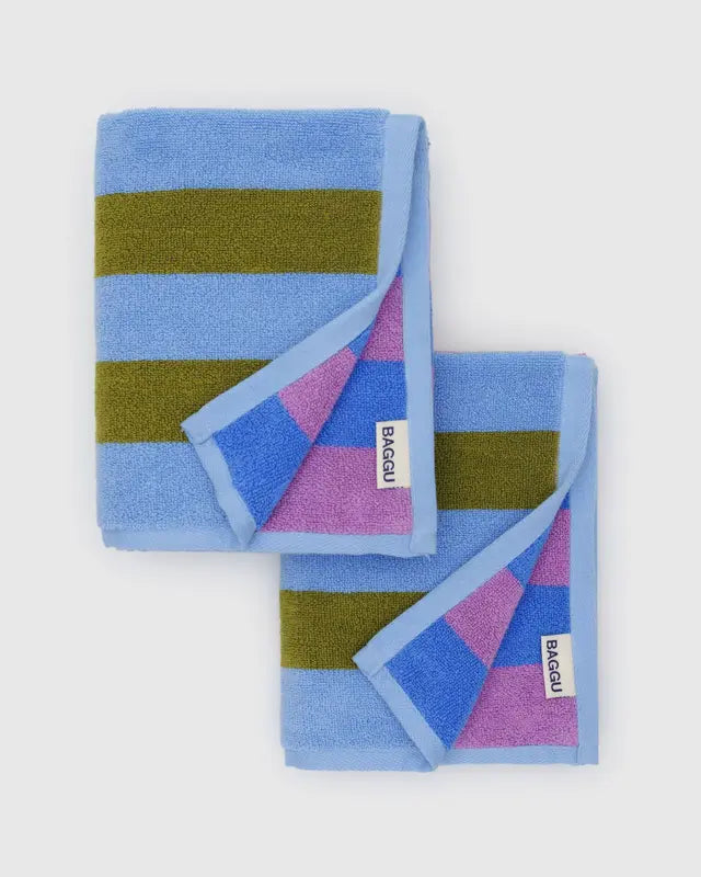 Hand Towels Set of 2 in Cabana Stripe Mix