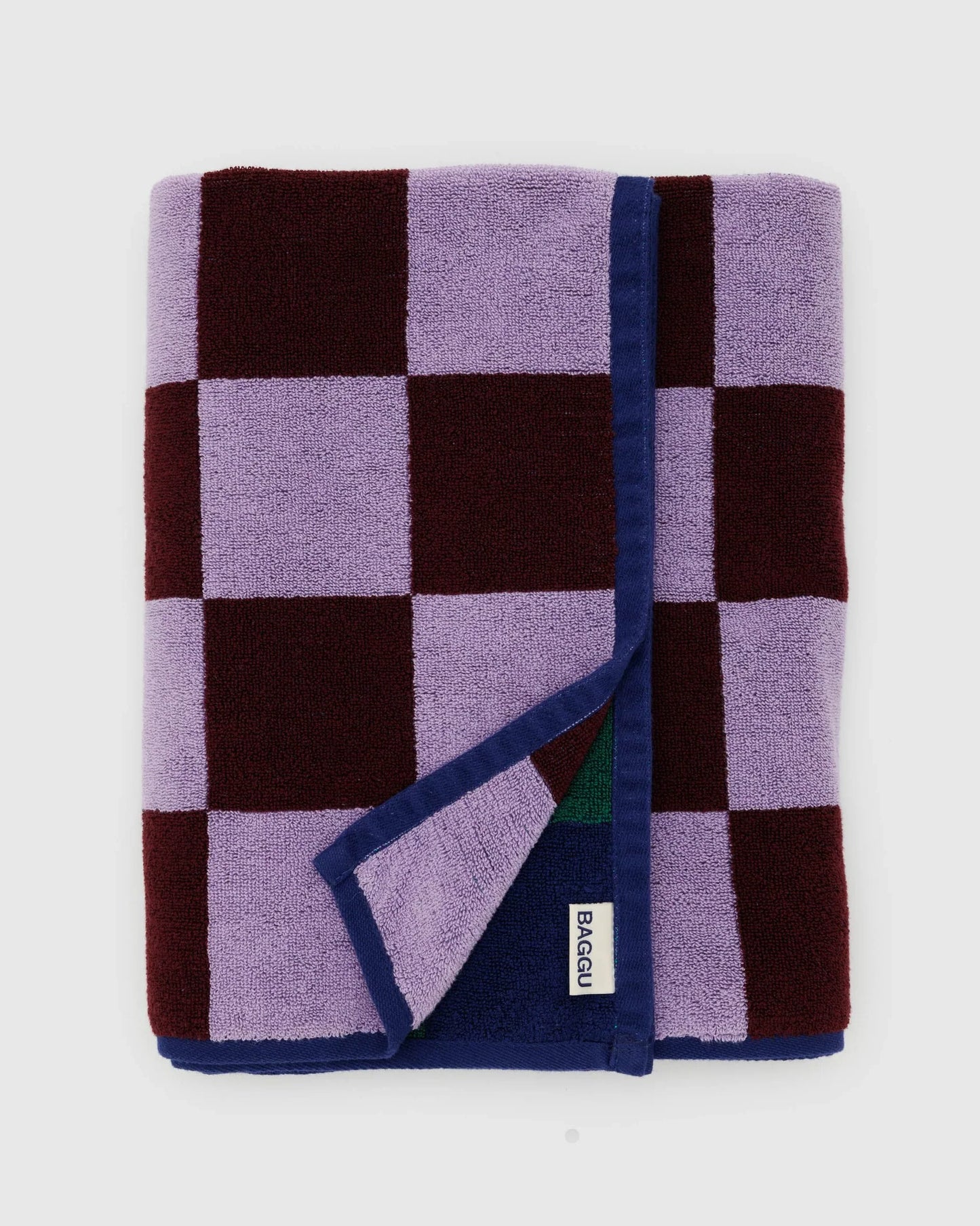 Printed Bath Towel in Jewel Checks
