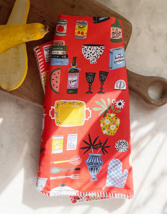 The Kitchen Shelf Tea Towel: Weaving Stories into Your Daily Rituals