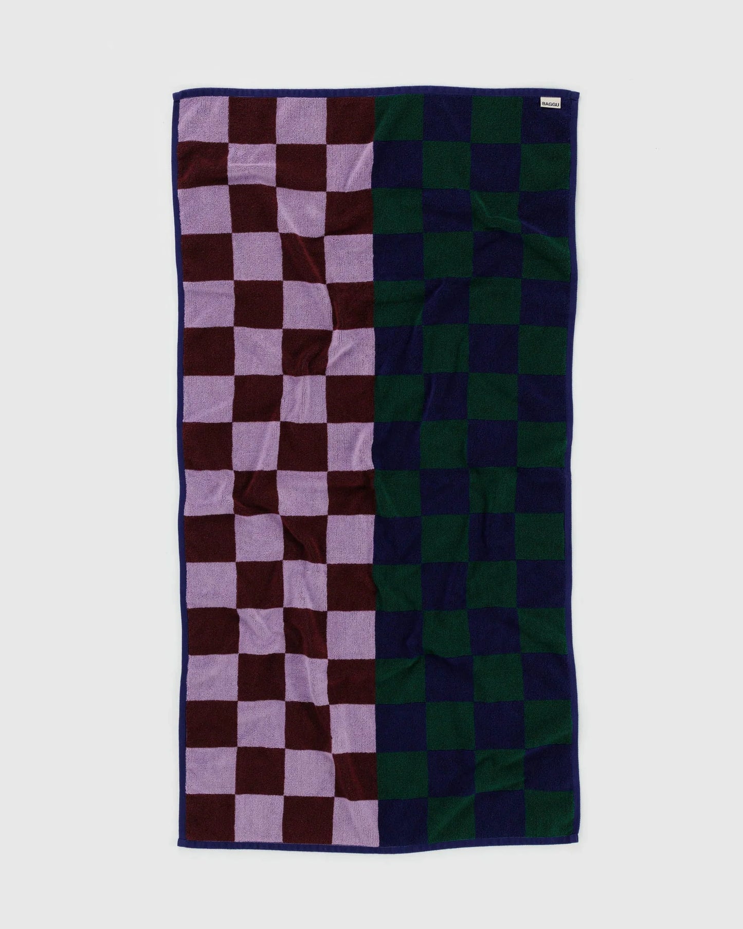Printed Bath Towel in Jewel Checks