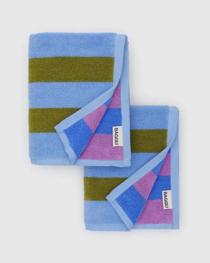 Hand Towels Set of 2 in Cabana Stripe Mix