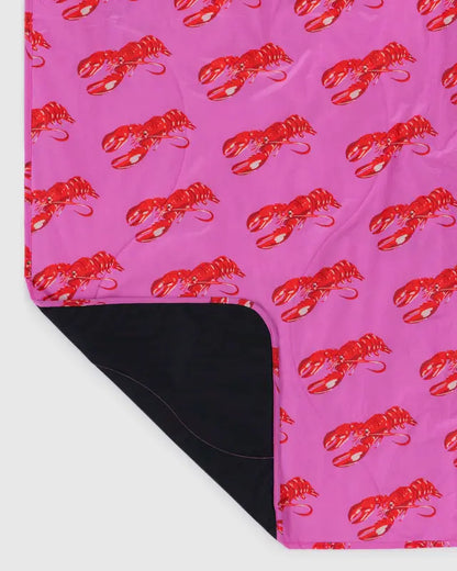 Puffy Picnic Blanket in Pink Lobster
